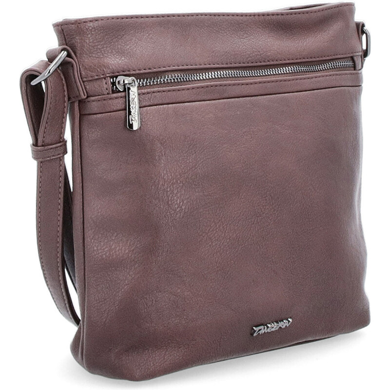 Kabelka zo syntetickej kože crossbody Tangerin hnedá 8022 TH 64019735