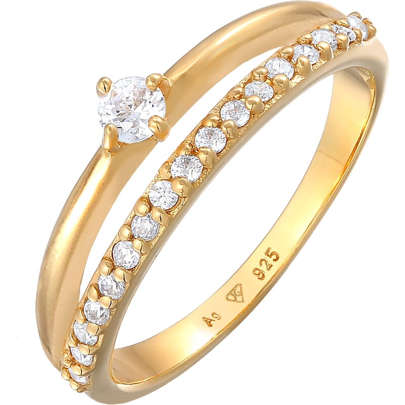 ELLI Prsteň zlatá / priehľadná 65642003