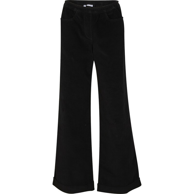 bonprix Široké strečové nohavice s vysokým pásom, kordové, farba 45900687