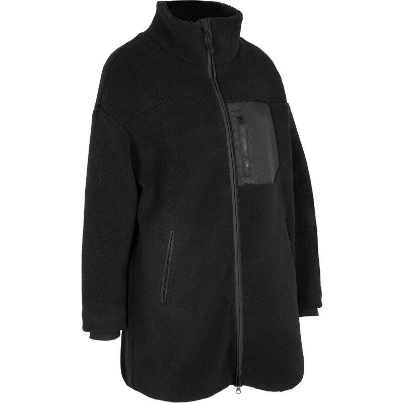 bonprix Kožušinková flísová bunda, farba čierna 45853480
