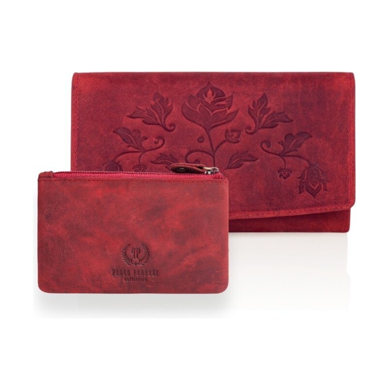 PAOLO PERUZZI Dámska peňaženka + puzdro ZUP-36-RD | červená ZUP-36-RD 35438573