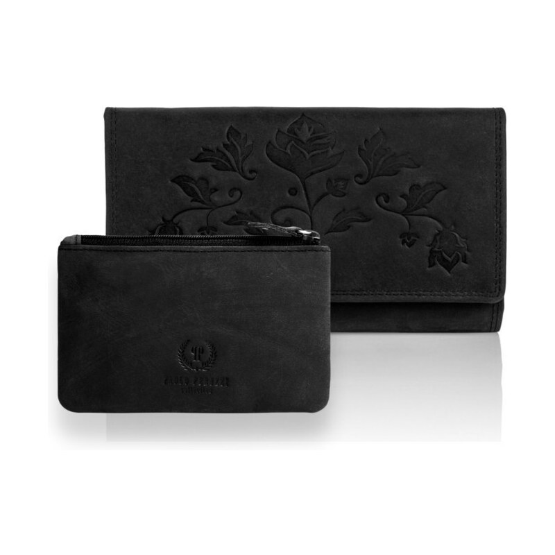 PAOLO PERUZZI Dámska peňaženka + puzdro ZUP-37-BL | čierna ZUP-37-BL 35438568