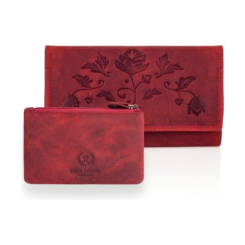 PAOLO PERUZZI Dámska peňaženka + pudro ZUP-37-RD | červená ZUP-37-RD 35438591