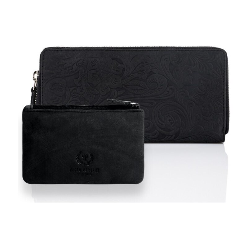 Paolo Peruzzi Dámska súprava peňaženka + puzdro ZUP-38-BL | čierna T 47295186