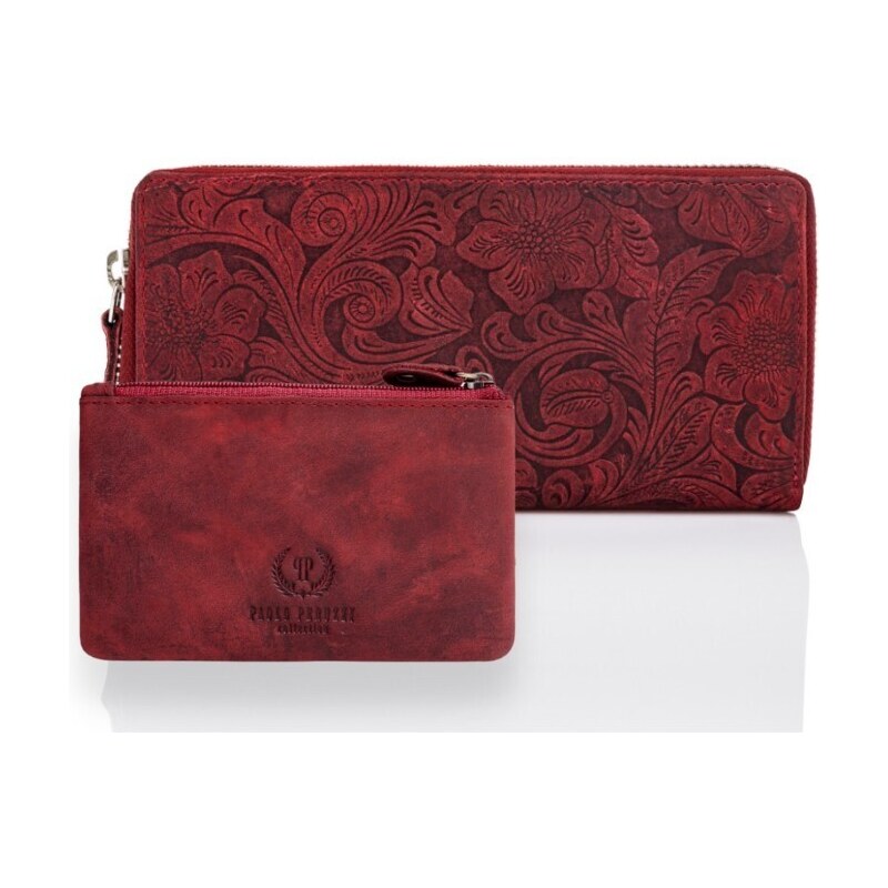 PAOLO PERUZZI Dámska peňaženka + puzdro ZUP-38-RD | červená ZUP-38-RD 35438594