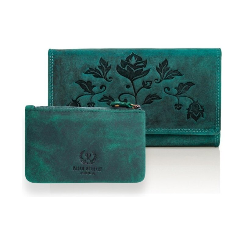 PAOLO PERUZZI Dámska peňaženka + puzdro ZUP-37-GR | zelená ZUP-37-GR 35438590