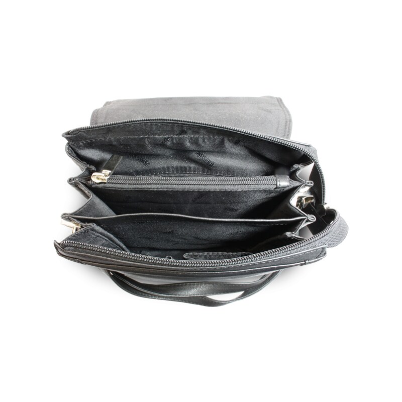 Arwel Velký černý kožený pánský crossbag 215-2185-60