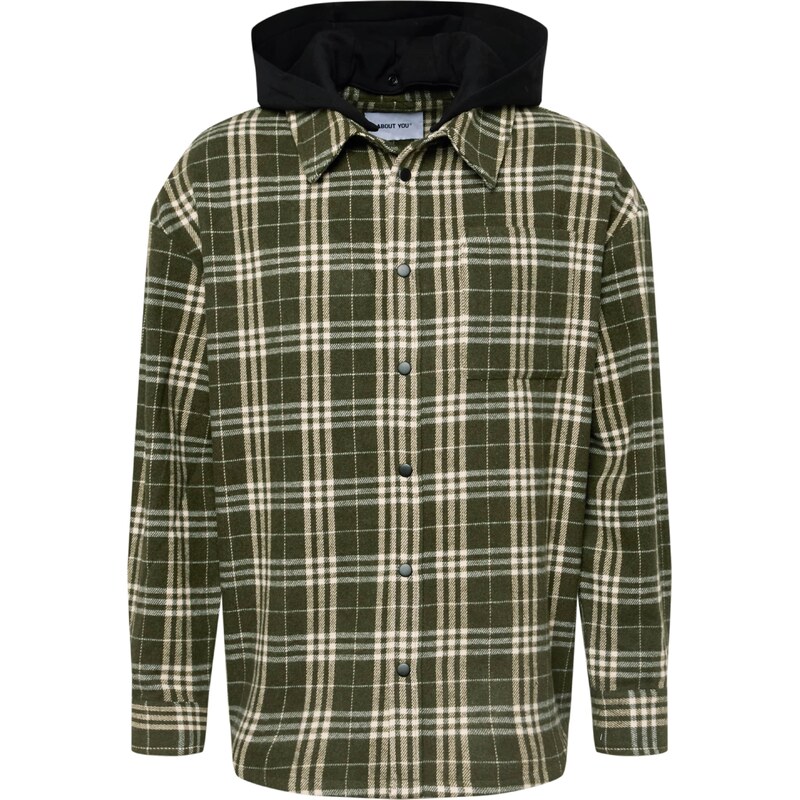 ABOUT YOU Prechodná bunda Nathan krémová / tmavozelená / čierna 54236549