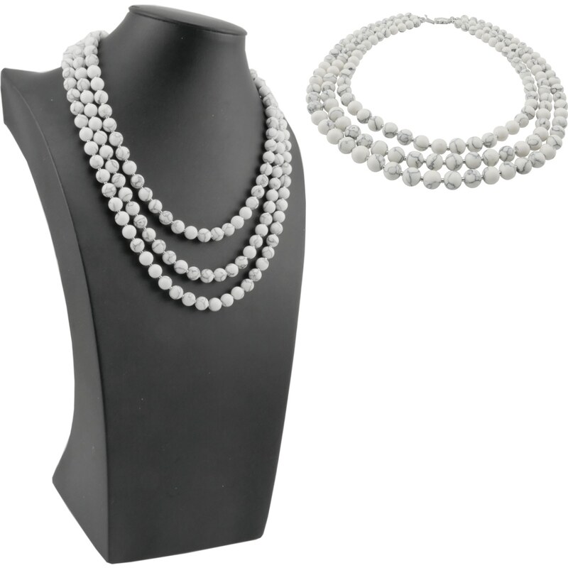 Alexis Marten Náhrdelník z polodrahokamu Howlit trojradový Mallory 66888894