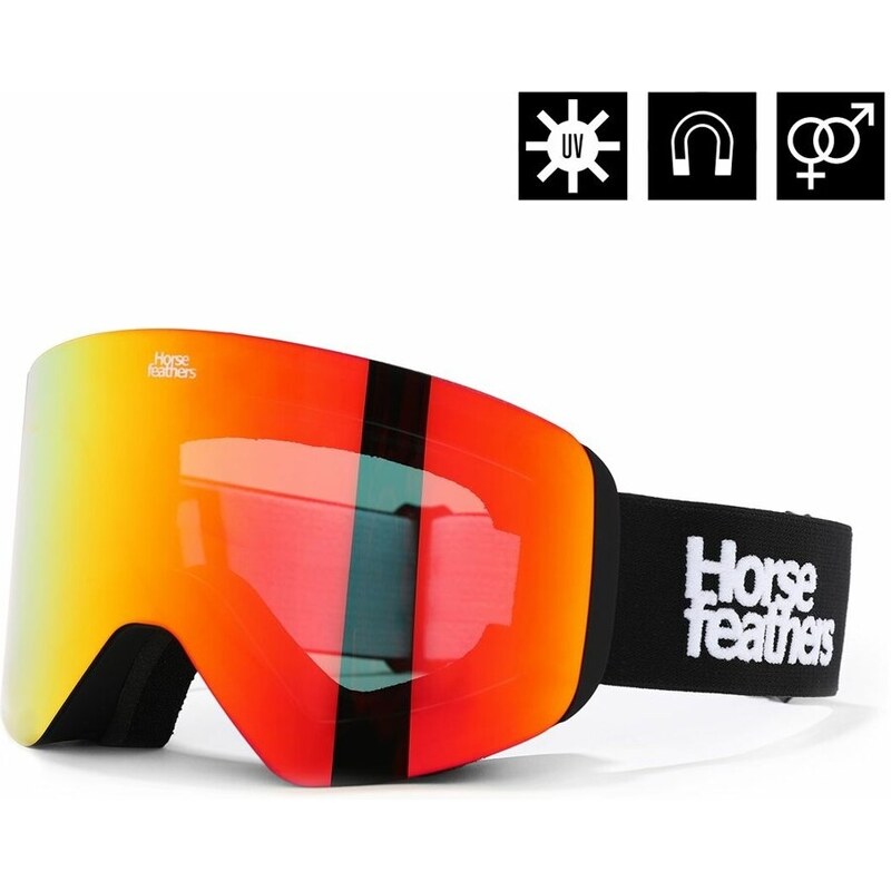 Čierno/červené snowboardové okuliare Horsefeathers Colt