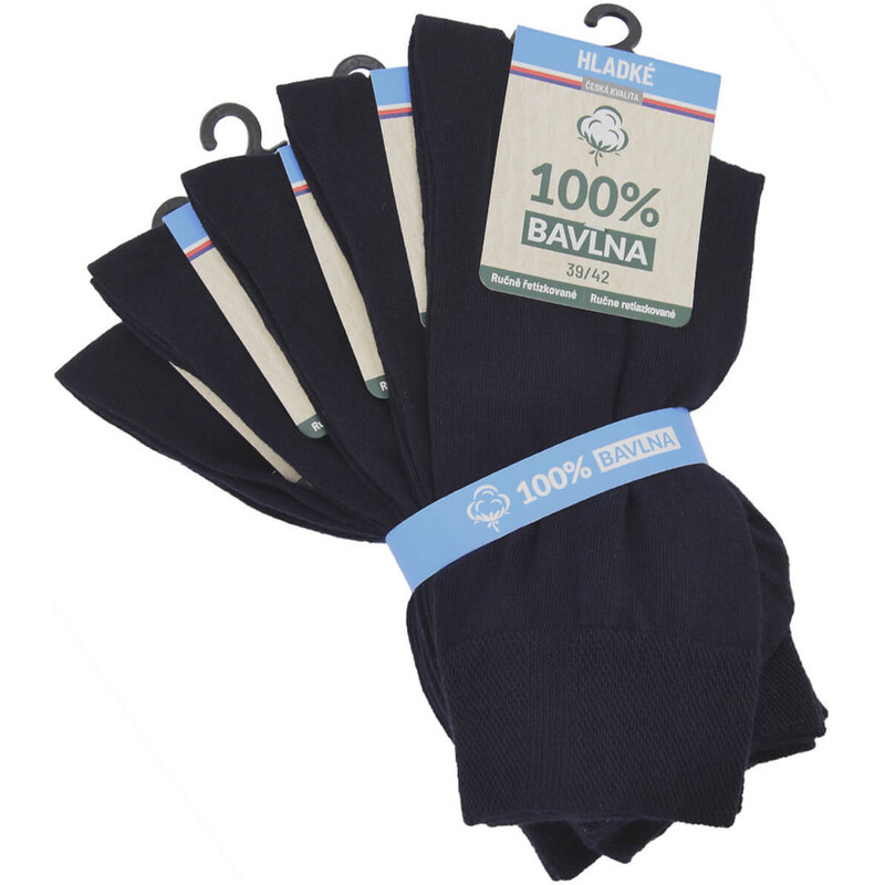 Olet 100% bavlnené hladké jednofarebné ponožky Čierna 39-42 5 párů 35475825