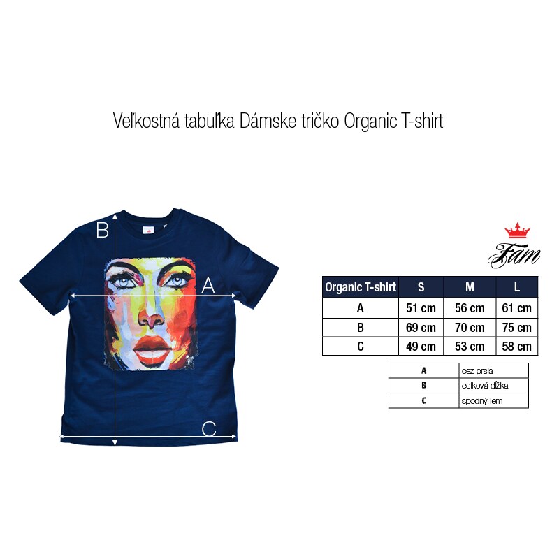 Fam Dámske tričko Organic T-shirt - Modré / Face 2