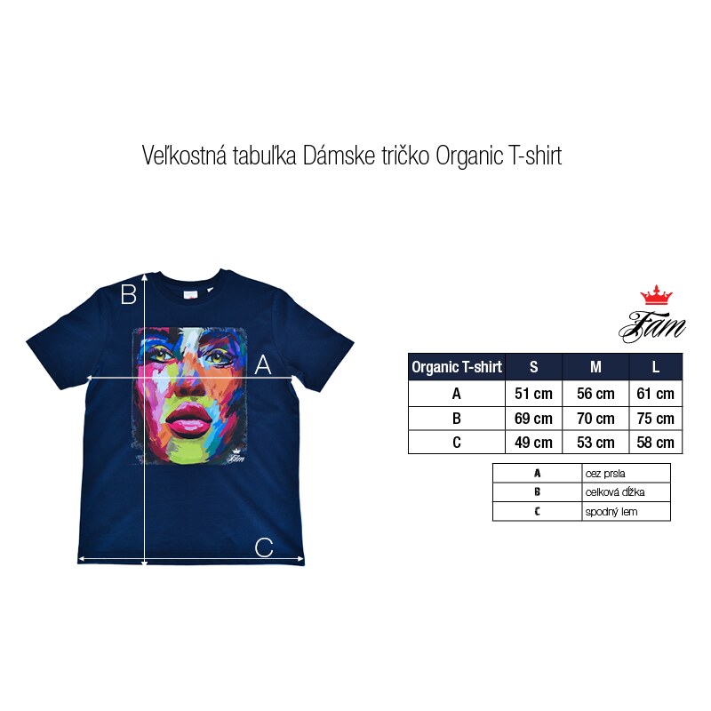 Fam Dámske tričko Organic T-shirt - Modré / Face 3