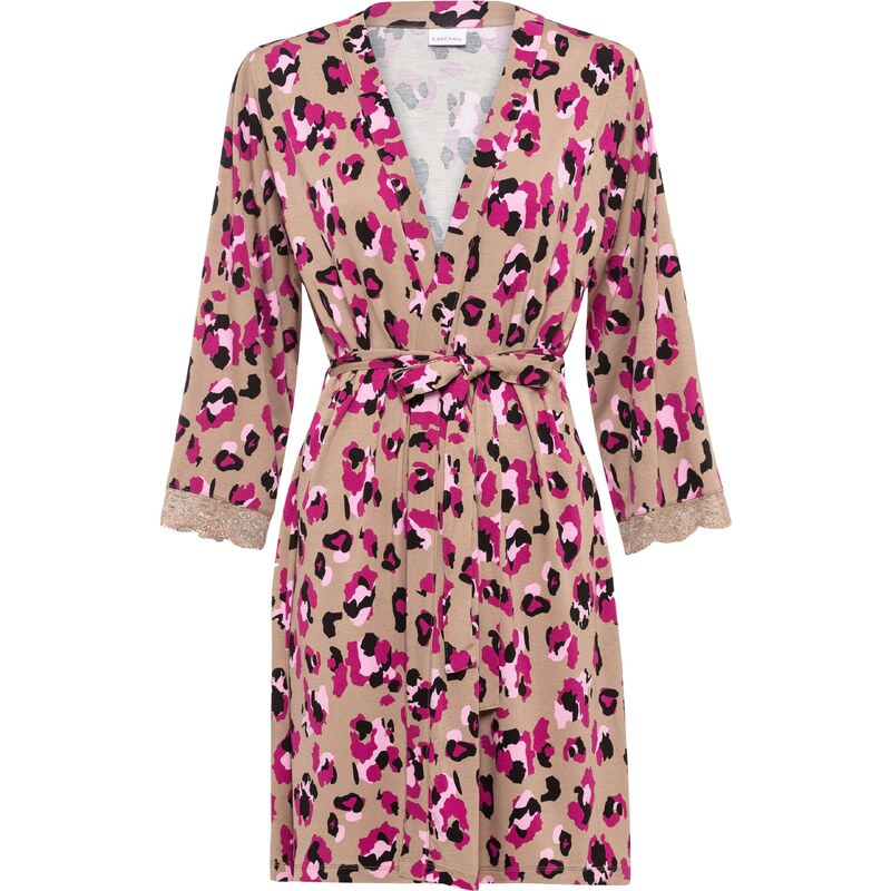 LASCANA Župan Lovly Nights piesková / ružová / fuksia / čierna 63142918