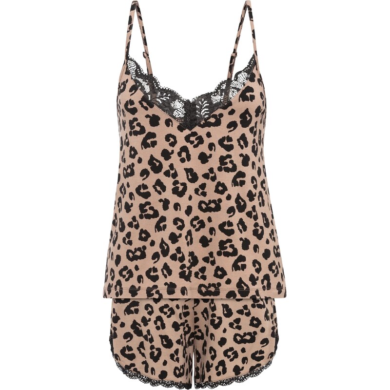 LASCANA Kraťasy hnedá / čierna 67317464