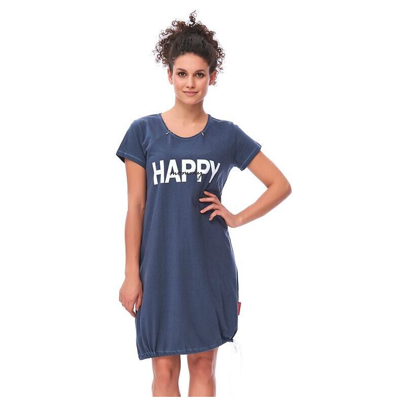 DN Nightwear Materská nočná košeľa Happy mommy tmavo modrá 9283475