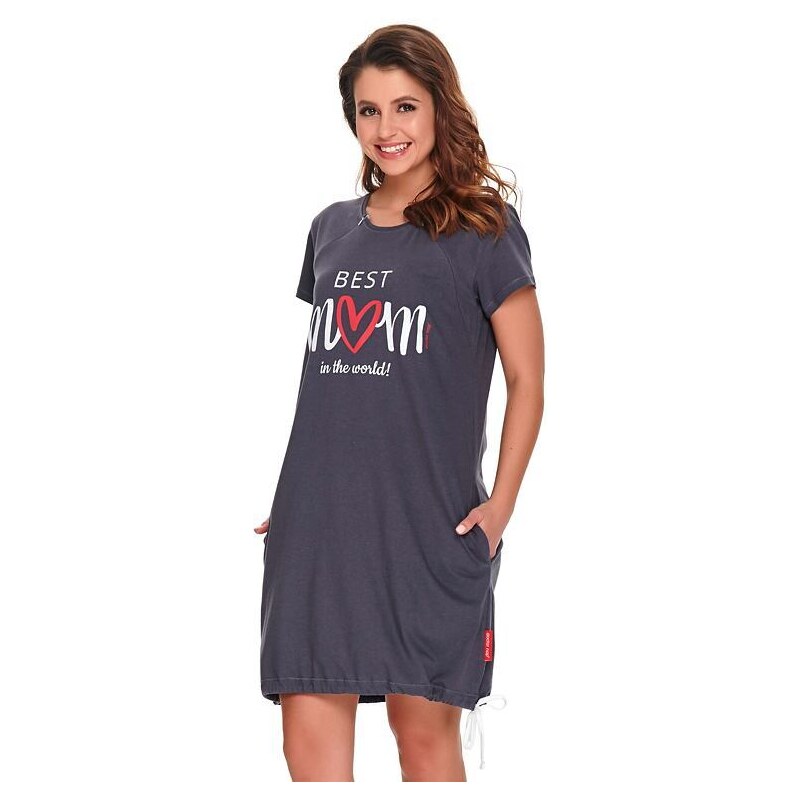 DN Nightwear Dojčiaca nočná košeľa Best mom 2 grafit 15603215