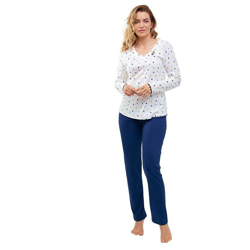 Cana Dámske pyžamo Lila biele s bodkami 19462172