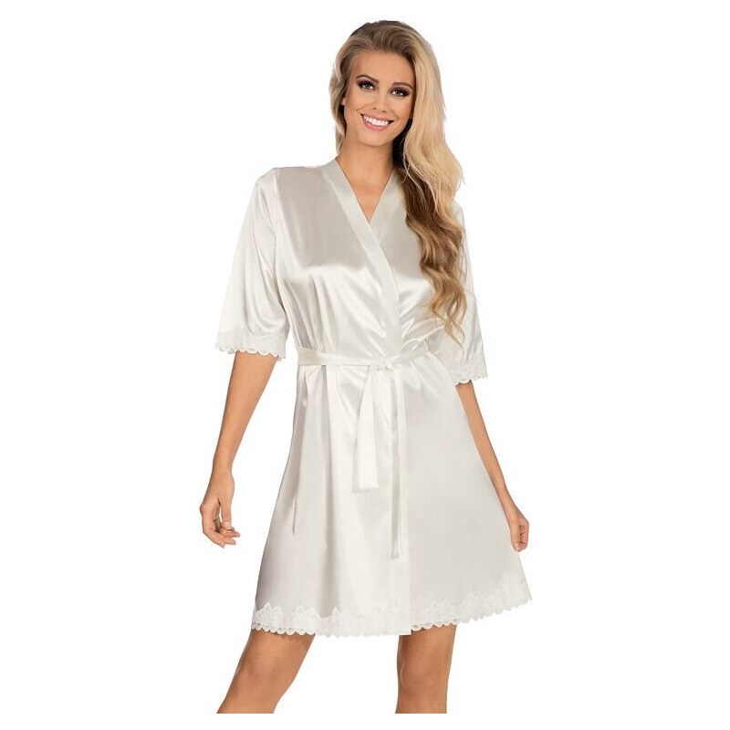 Hamana Dámsky saténový župan Loris ecru 19655173