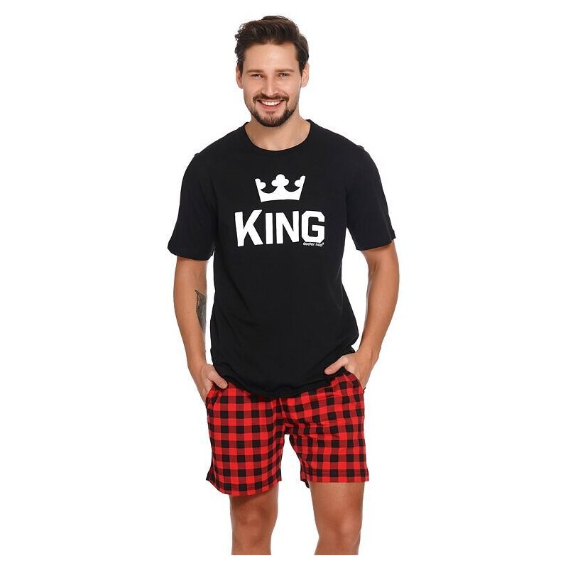 DN Nightwear Krátke pánske pyžamo King čierne 22277977