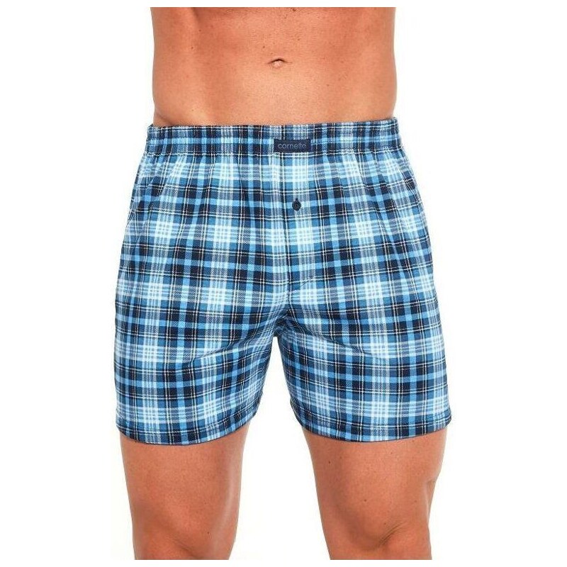Cornette Pánske trenírky Comfort 220 modré káro 26199359