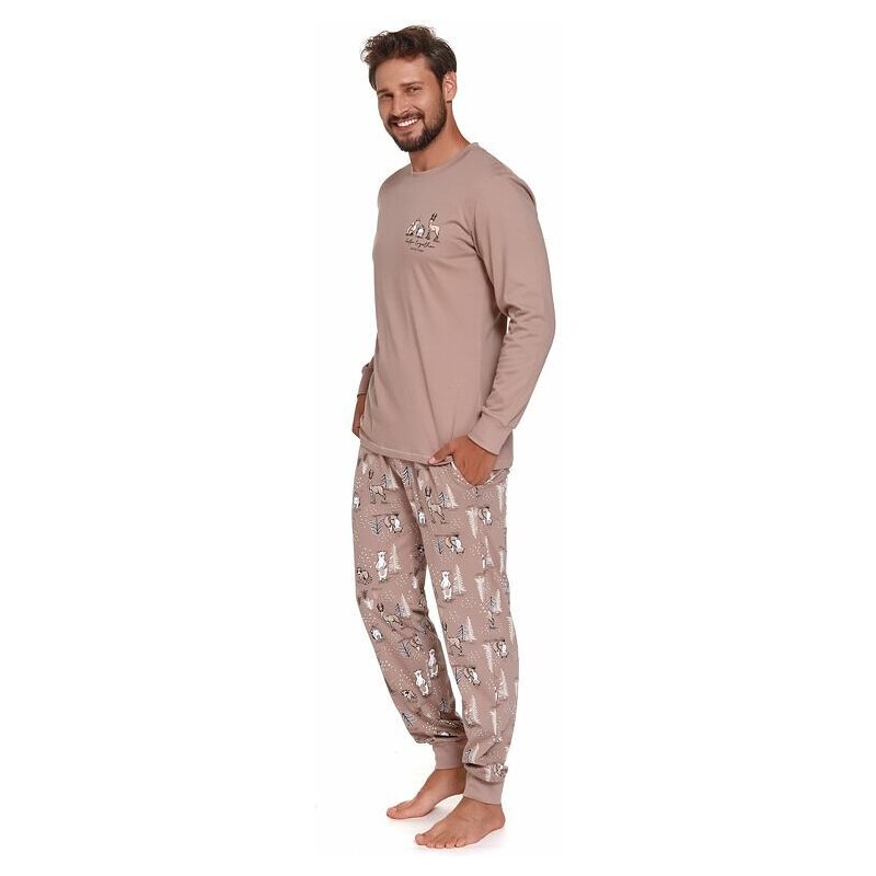 DN Nightwear Pánske pyžamo Damian hnedé 26602236