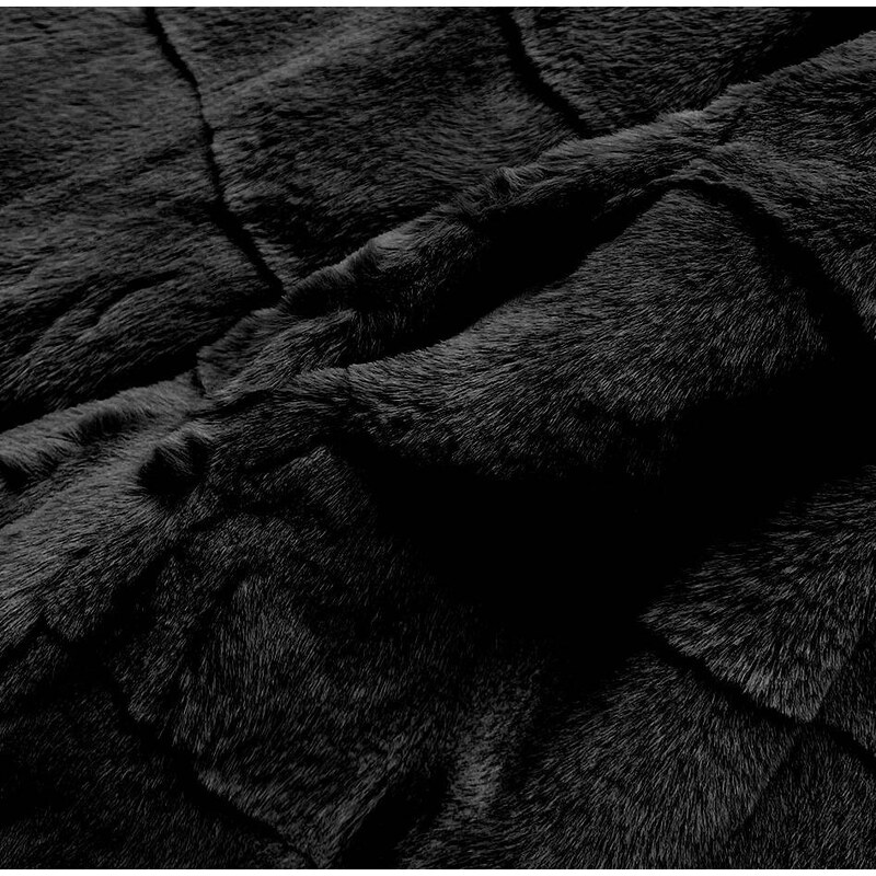 Jejmoda Dámska kožušinová zimná bunda MODAX009 čierna