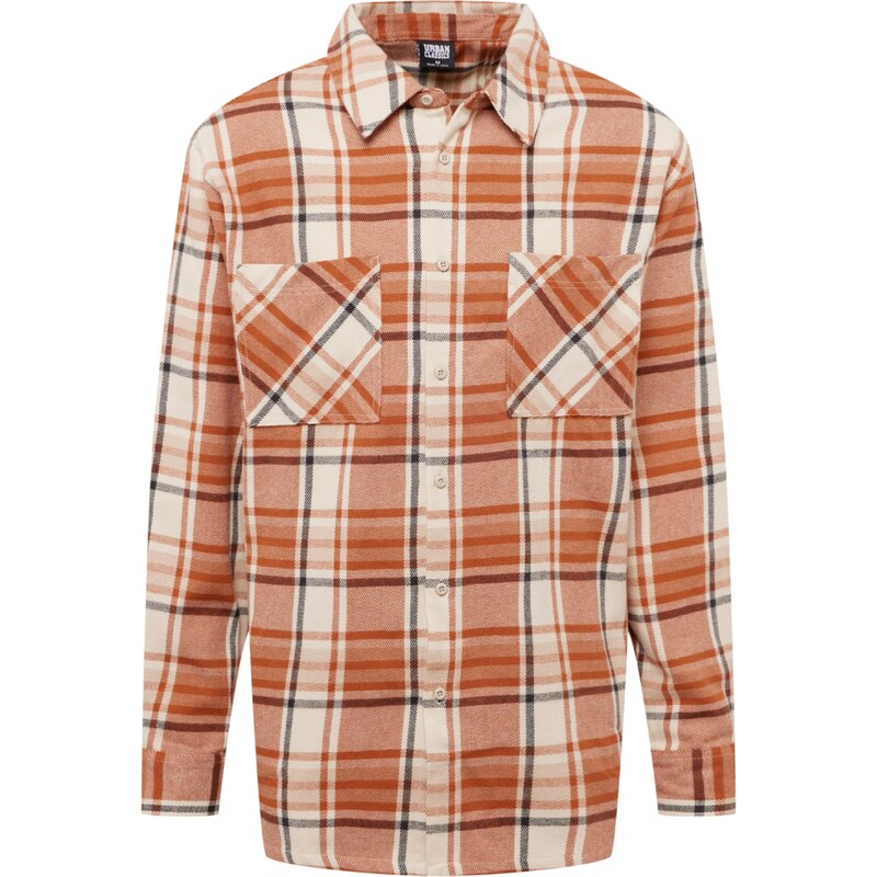 Urban Classics Košeľa krémová / oranžovo červená / čierna 54234901