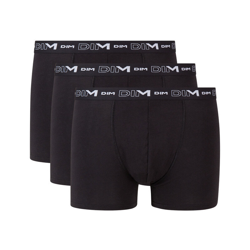 Pánske boxerky 3 ks DIM COTTON STRETCH BOXER 3x - DIM - čierna 35728946
