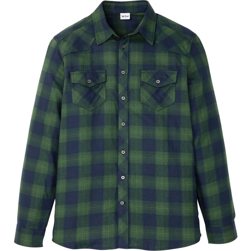 bonprix Košeľa s dlhým rukávom, flanelová, z čistej bavlny, farba 45980876