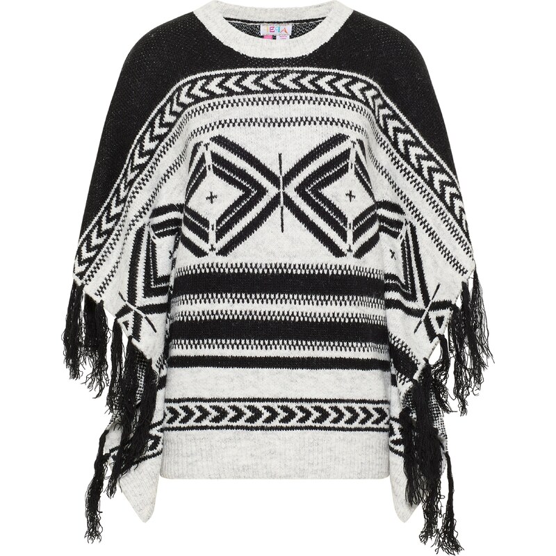 IZIA Pelerína čierna / biela melírovaná 62239458