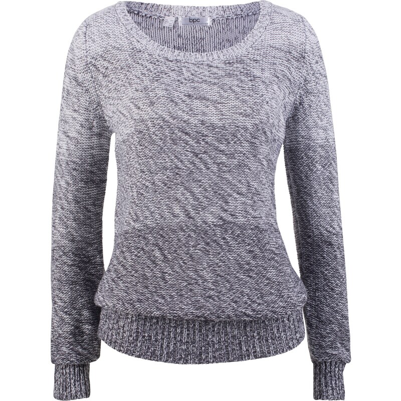 bonprix Pulóver, hrubo pletený, s farebným prelivom, farba šedá 44789253