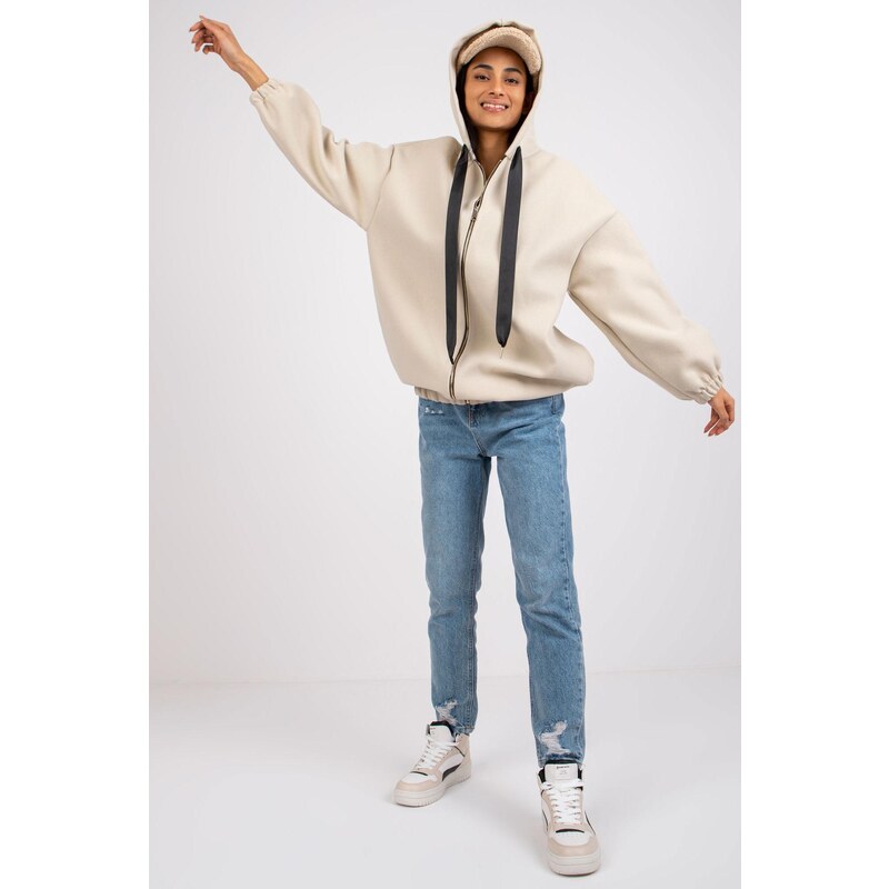 MladaModa Mikina s kapucňou a vreckami Sevilla béžová 35607009