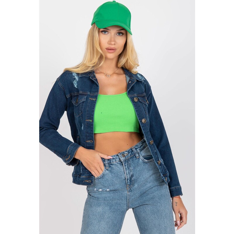 MladaModa Džínsová bunda s vreckami model 00616 námornícka modrá 65627640