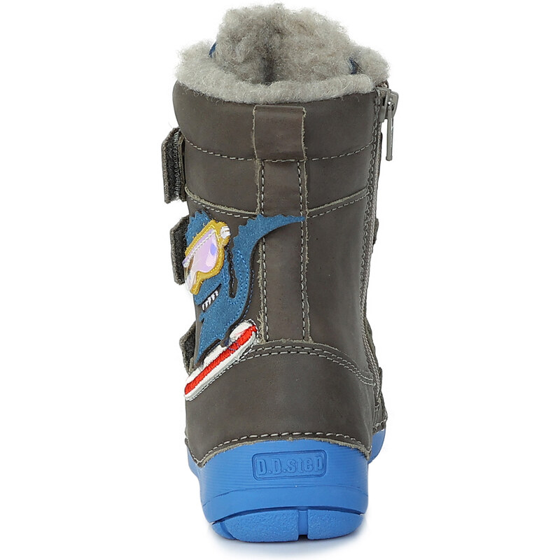 D.D. step chlapčenská detská zimná celokožená obuv W023-406M Dark grey