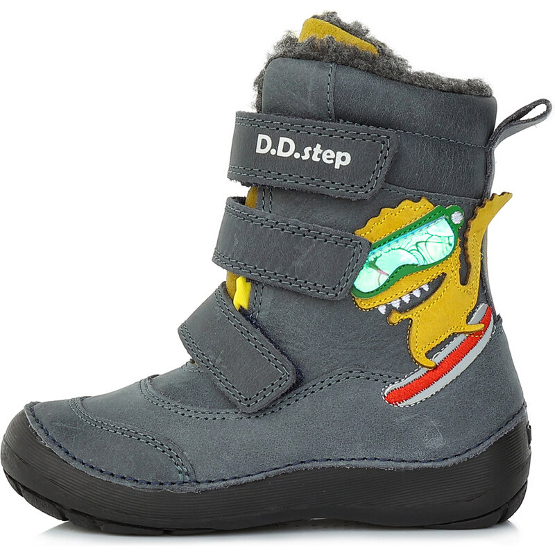 D.D. step chlapčenská detská zimná celokožená obuv W023-406A Blue