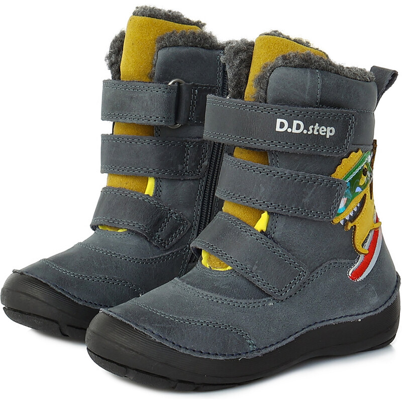 D.D. step chlapčenská detská zimná celokožená obuv W023-406A Blue