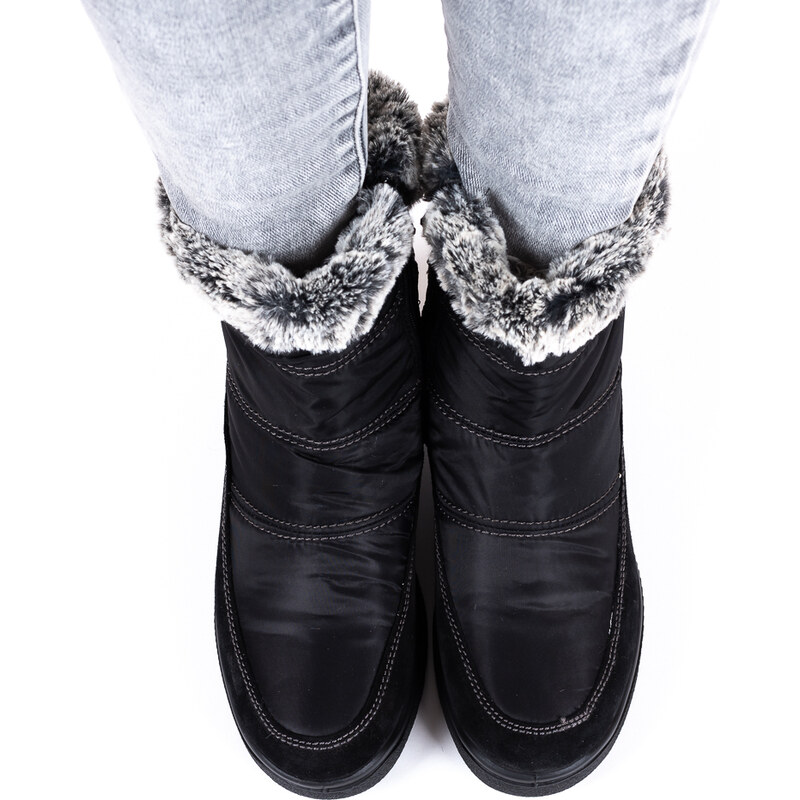 Imac Dámske topánky z hnedých kože s kožušinou