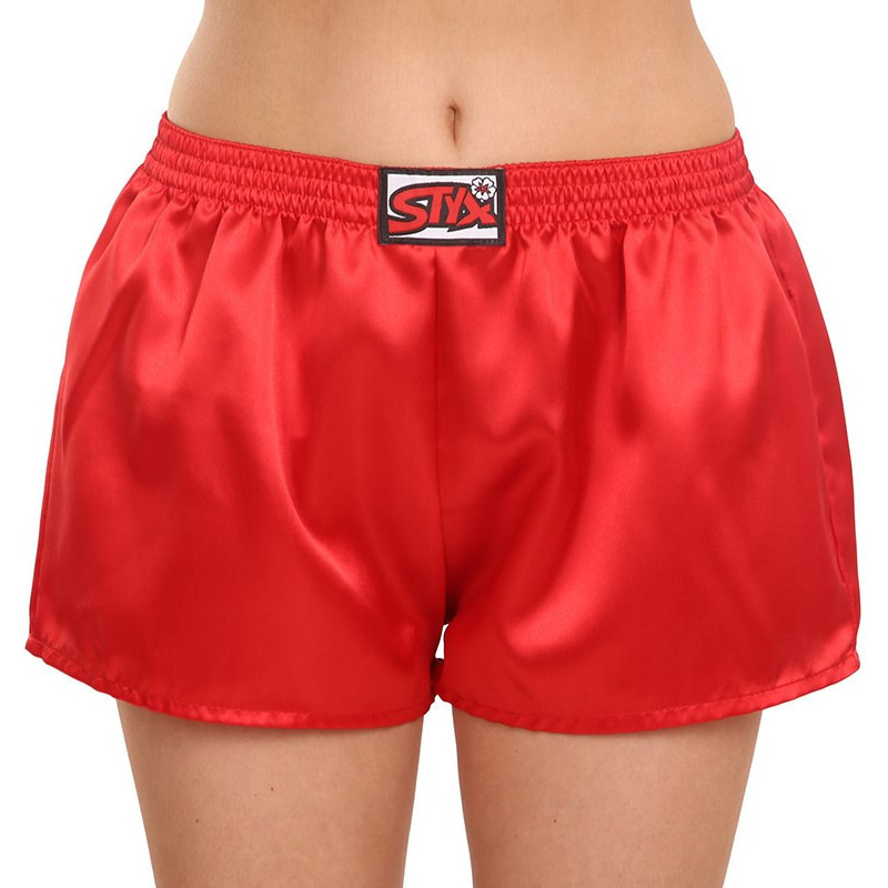 Dámske trenky Styx klasická guma saténové červené (L663) 35628142