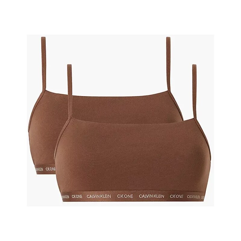 Dámska bralettka 2 pack 000QF6040E - W5K - Hnedá - Calvin Klein 35648925