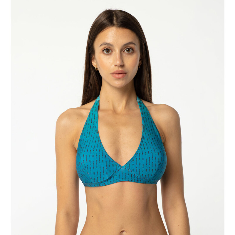 Aloha From Deer Womans Phthalo Anti Social Halter Neck Bikini Top BTH 50610599