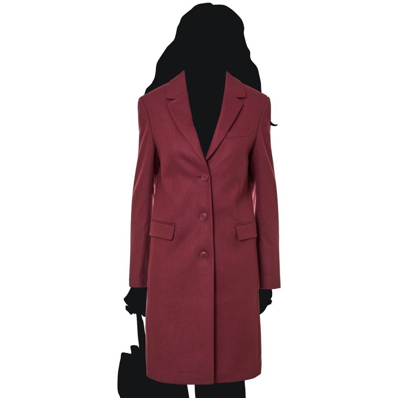 Calvin Klein dámsky vínový flaušový kabát 35631991