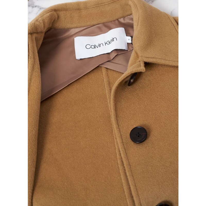 Calvin Klein béžový flaušový kabát