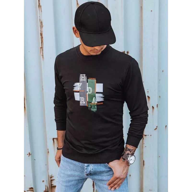 Buďchlap Mikina s trendy potlačou v čiernej farbe 35682435
