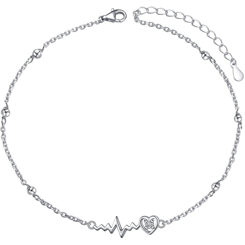 Olivie Strieborná retiazka na nohu TLUKOT SRDCA 7116 35948045