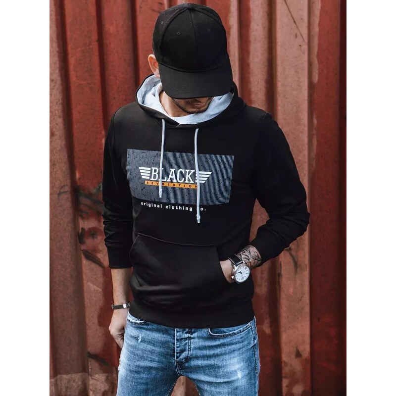 Buďchlap Štýlová čierna mikina s potlačou Black Revolution 35683776