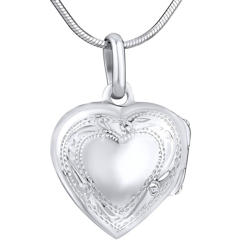 Ligot Strieborný medailón otváracie srdce s rytím 16 mm PRM10241 46720005