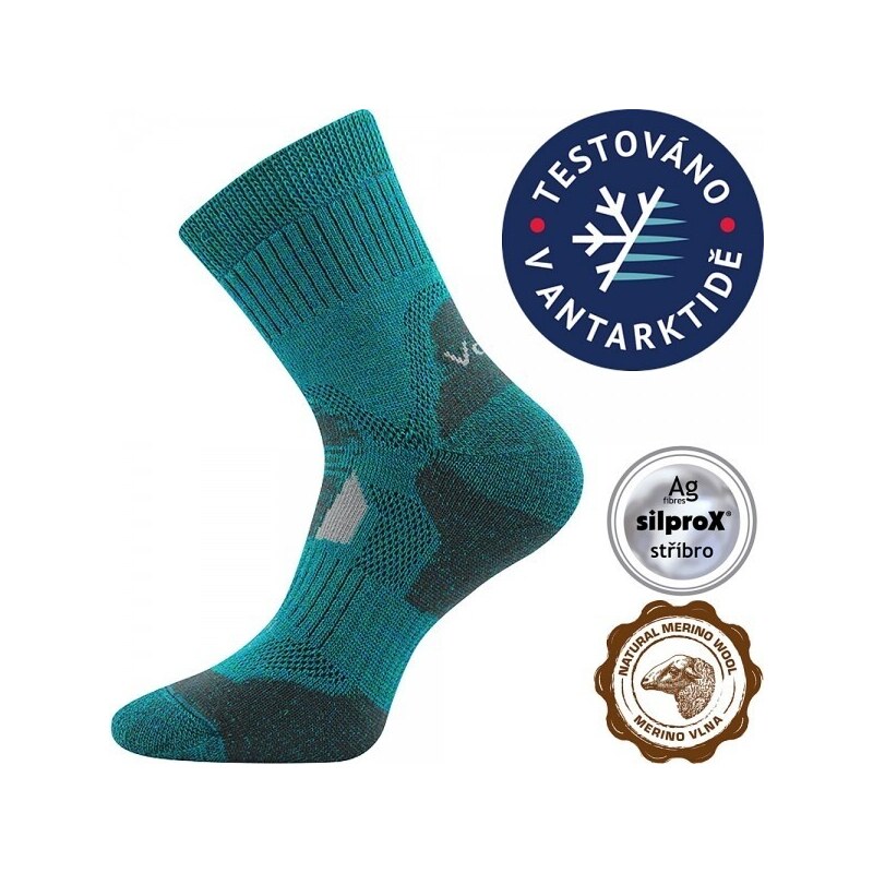 STABIL vlnené merino ponožky VoXX Modro-zelená 39-42 1 pár 47518009