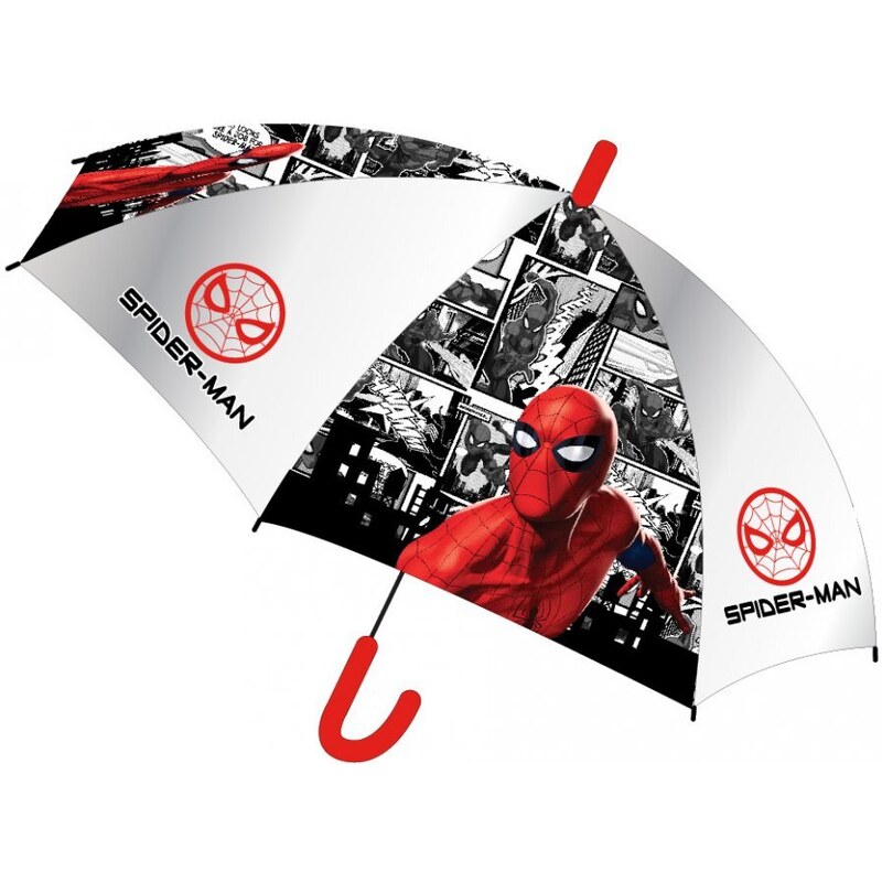 E plus M Detský / chlapčenský vystreľovací dáždnik Spiderman - motív Komiks