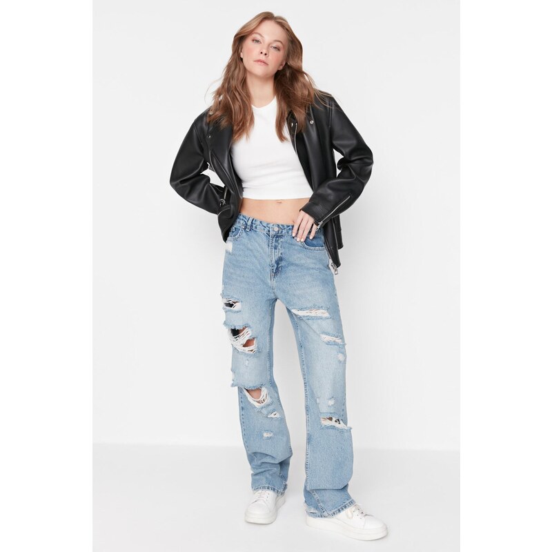 Dámske rifle Trendyol Ripped 35815625